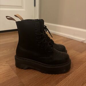 Dr. Martens Black Leather Moto Boots